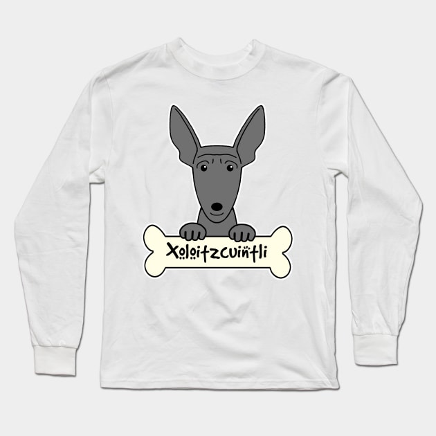Xoloitzcuintli Long Sleeve T-Shirt by AnitaValle